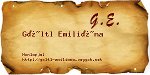 Göltl Emiliána névjegykártya